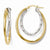 14k Two-tone Polished & Textured Hinged Hoop Earrings