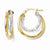 14k Two-tone Polished & Diamond-cut Double Hoop Earrings