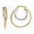 14k Two-tone Polished & Diamond-cut Double Hoop Earrings