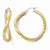 14k Two-tone Satin Hoop Earrings