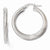 14k White Gold Laser-cut Finish Tappered Hoop Earrings