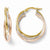 14k Tri-color Polished & Textured Twisted Hoop Earrings