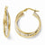 14k Two-tone Polished & Textured Twisted Hoop Earrings