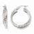 14k White Gold Polished & Textured Twisted Hoop Earrings