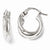 14k White Gold Polished Twisted Double Hoop Earrings