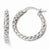 14k White Gold Polished & Textured Hoop Earrings