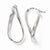 14k White Gold Polished Oval Twisted Hoop Earrings