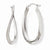 14k White Gold Polished Twisted Oval Hoop Earrings