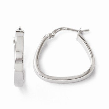 14k White Gold Polished Hoop Earrings