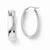 14k White Gold Polished Oval Hoop Earrings