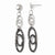 14k White Gold Black Rhodium Textured Dangle Earrings