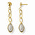 14k Two-tone Polished & Textured Dangle Post Earrings