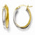 14k Two-tone Polished Twisted Hinged Hoop Earrings