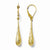 14k Yellow Gold Diamond-cut Dangle Leverback Earrings