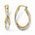 14k Two-tone Polished & Textured Oval Hoop Earrings