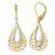 14k Two-tone Polished Dangle Leverback Earrings