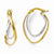 14k Two-tone Polsihed Double Oval Hinged Hoop Earrings