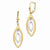 14k Two-tone Polished Leverback Dangle Earrings