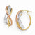 14k Tri-color Polished & Brushed Fancy Hoop Earrings