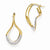 White Rhodium Plated 14k Yellow Gold Polished Diamond-cut Hoop Earrings