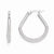 14k White Gold Polished & Textured Hoop Earrings