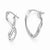 14k White Gold Polished Oval Hinged Hoop Earrings