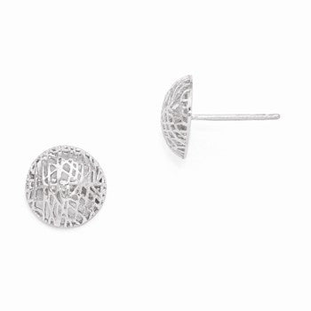 14k White Gold Textured Post Earrings