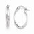 14k White Gold Polished Oval Hinged Hoop Earrings