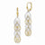 14k Two-tone Polished & Textured Leverback Earrings