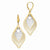 14k Two-tone Polished & Diamond-cut Leverback Earrings