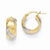 White Rhodium Plated 14k Yellow Gold Polished Hinged Hoop Earrings