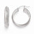 14k White Gold Satin Glitter Infused Fancy Hoop Earrings