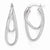 14k White Gold Polished & Textured Hinged Hoop Earrings