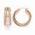 14k Rose Gold Polished Glitter Infused Hinged Hoop Earrings