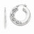 14k White Gold Polished Lazer-cut Medium Round Hinged Hoop Earrings