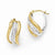 14k Two-tone Polished Twisted Textured Hinged Hoop Earrings