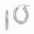 14k White Gold Textured & Polished Hoop Earrings