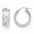 14k White Gold Textured & Polished Hoop Earrings