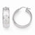 14k White Gold Textured & Polished Hoop Earrings