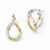 White Rhodium Plated 14k Yellow Gold Polished Diamond-cut Small Twisted Hoop Earrings