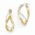 White Rhodium Plated 14k Yellow Gold Polished Large Twisted Hoop Earrings