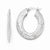 14k White Gold Polished Diamond-cut Hoop Earrings