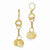 14k Yellow Gold Polished Textured Leverback Earrings