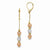 14k Tri Colored Diamond-cut Beaded Leverback Earrings