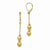 14k Yellow Gold Diamond-cut Scratch Finish Leverback Earrings