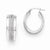 14k White Gold Glitter Infused Oval Hoop Earrings