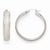 14k White Gold Polished Diamond-cut Brushed Hoop Earrings