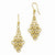 14k Yellow Gold Polished Diamond-cut Fancy Dangle Earrings