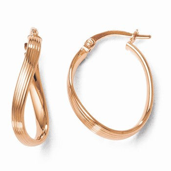 14k Rose Gold Polished Hoop Earrings