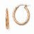 14k Rose Gold Textured Oval Hoop Earrings